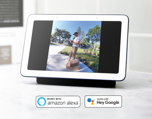 Video recorded by the Arlo security camera is viewed on a Smart Home Assistant such as Apple Homekit, Google Assistant or Amazon Alexa
